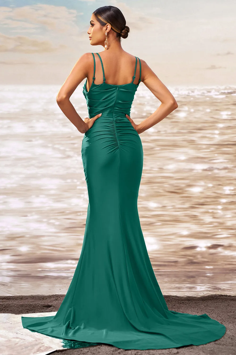 Dark Green Mermaid Prom Dress with Slit sold by Zapaka product image thumbnail 2