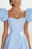 Sky Blue A Line Square Neck Mini Cocktail Dress sold by Zapaka