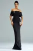Off The Shoulder Mermaid Black Wedding Guest Dress sold by Zapaka