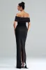 Off The Shoulder Mermaid Black Wedding Guest Dress sold by Zapaka