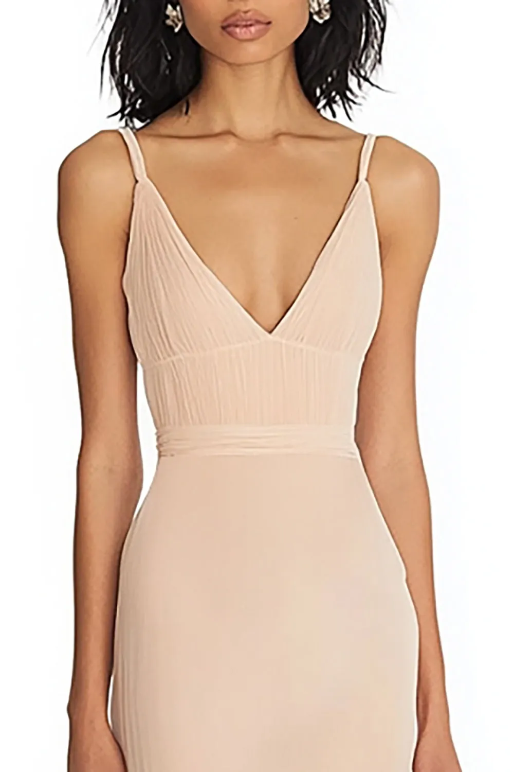 Mermaid Champagne V Neck Long Formal Dress sold by Zapaka product image thumbnail 2