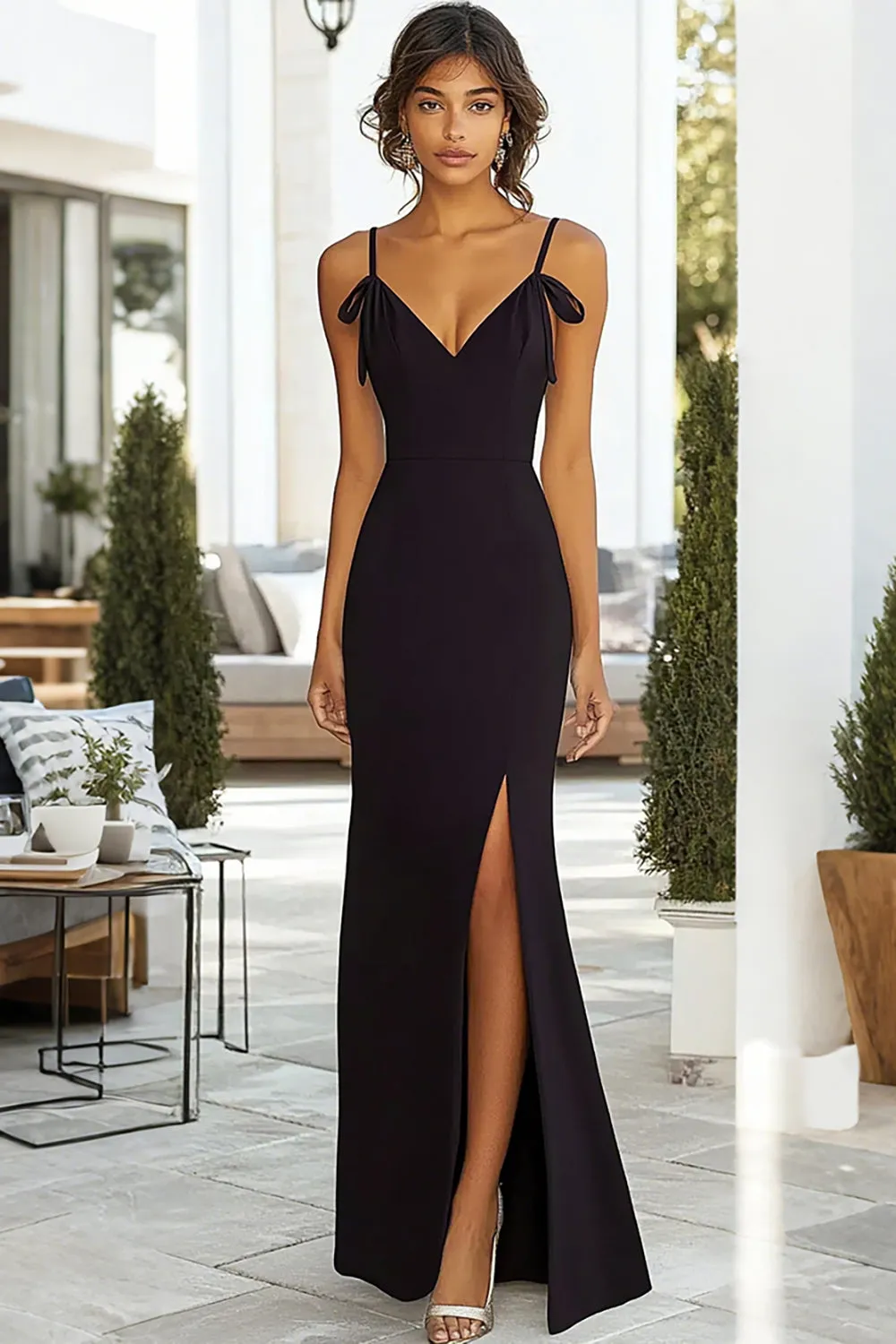 Black Mermaid Long Formal Dress With Slit sold by Zapaka