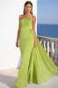 One Shoulder Mermaid Green Formal Dress with Sash sold by Zapaka