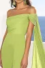 Green Chiffon Mermaid Formal Dress with Streamer sold by Zapaka