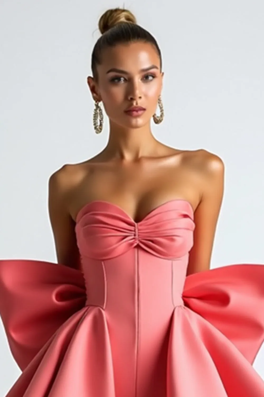 Watermelon Corset Ruffled Homecoming Dress With Bow sold by Zapaka product image thumbnail 3