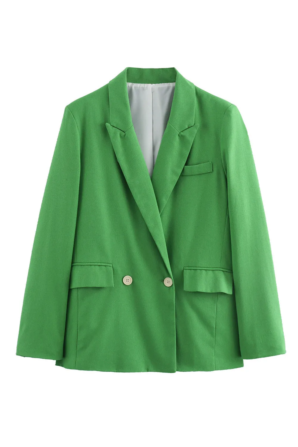 Green 2 Piece Peak Lapel Double Breasted Women Prom Suits sold by Zapaka product image thumbnail 3