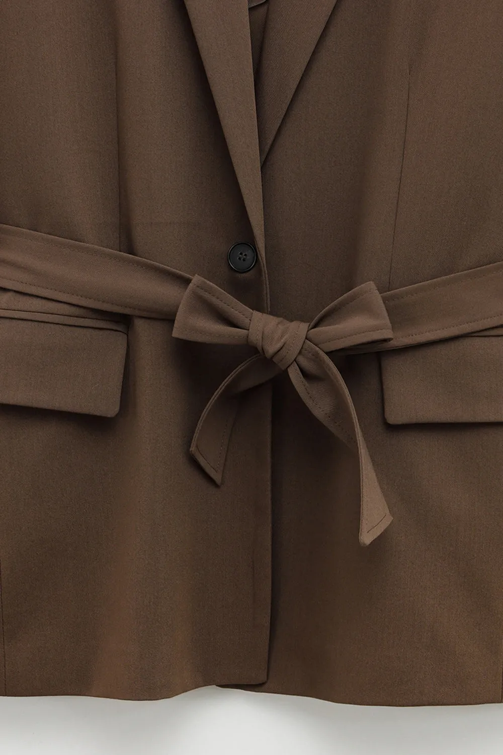 Coffee 2 Piece Notched Lapel Women Prom Suits with Belts sold by Zapaka product image thumbnail 4
