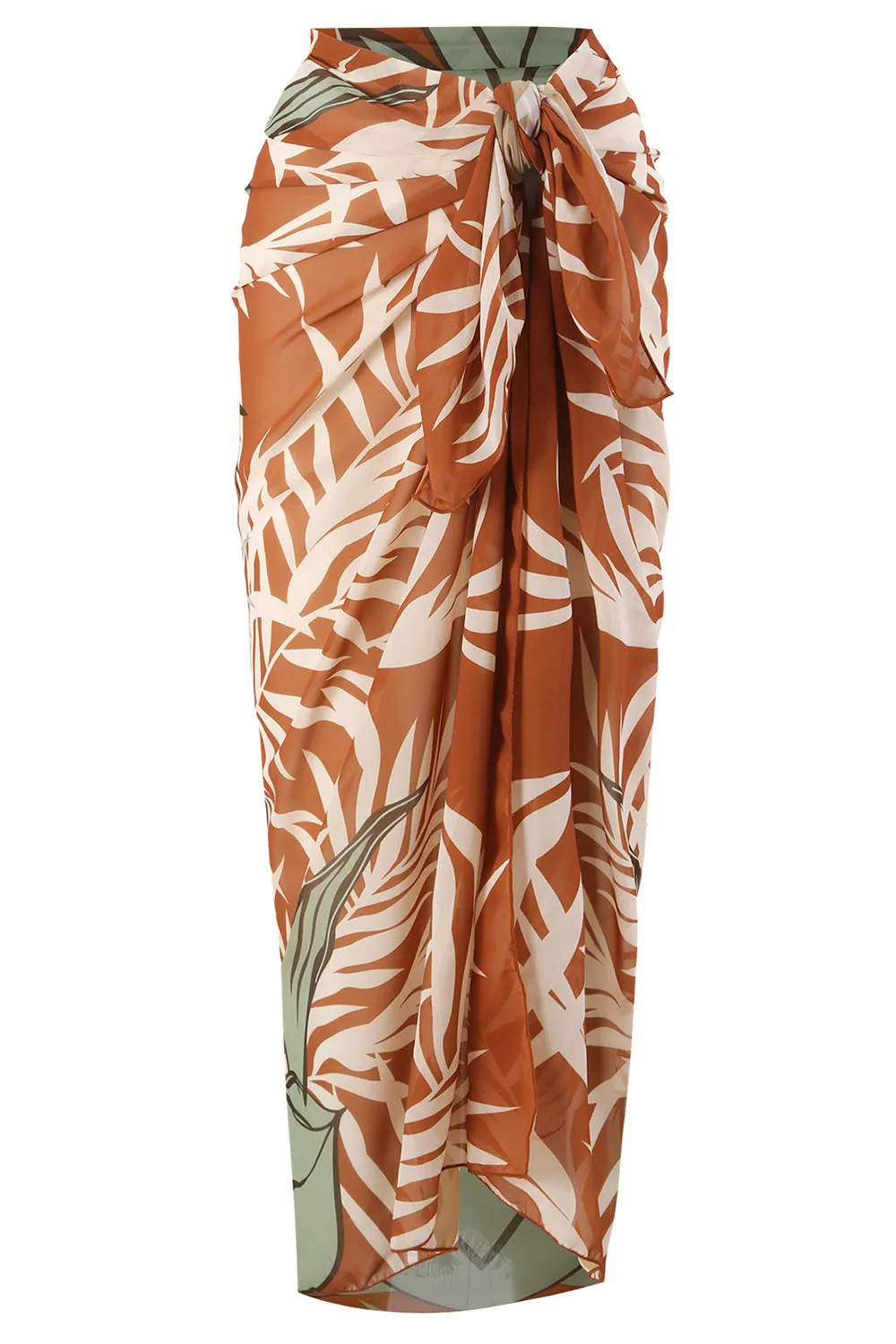 Orange One Piece Cut Out Printed Beach Swimwear sold by Zapaka product image thumbnail 4