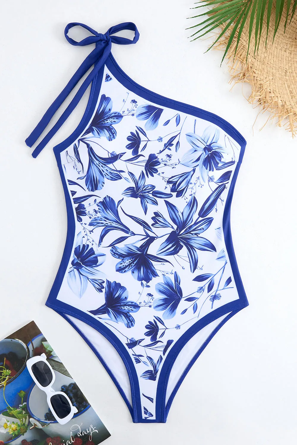 Blue Print One Shoulder Swimwear sold by Zapaka product image thumbnail 3