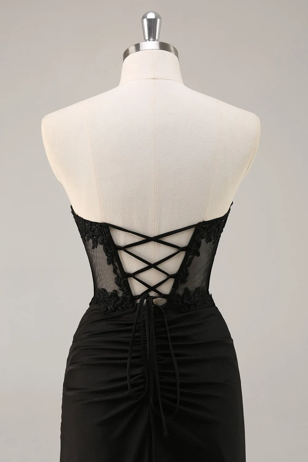 Black Strapless Corset Beaded Tight Short Homecoming Dress sold by Zapaka product image thumbnail 5
