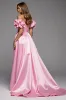Off The Shoulder Pink A Line Prom Dress With Slit sold by Zapaka