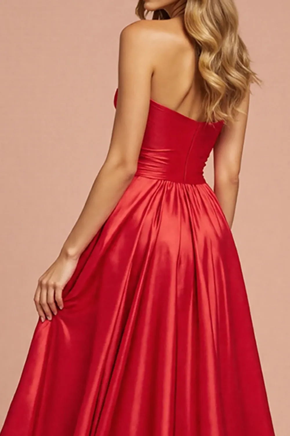 A Line Strapless Long Prom Dress With Slit sold by Zapaka product image thumbnail 4