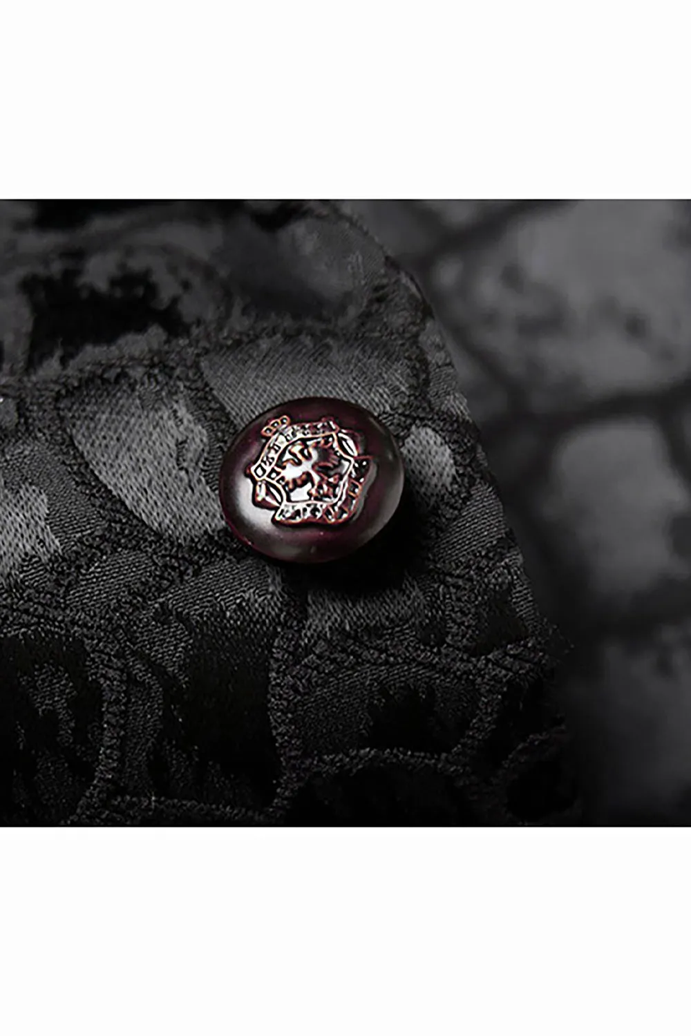 Black Jacquard Peak Lapel One Button 2 Piece Men's Suit sold by Zapaka product image thumbnail 4