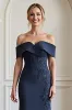 Navy Off the Shoulder Mermaid Mother of the Bride Dress with Appliques sold by Zapaka