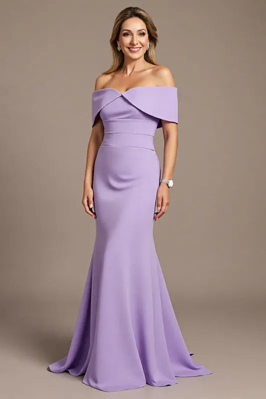 Mermaid Off the Shoulder Lilac Mother of the Bride Dress sold by Zapaka