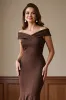 Off The Shoulder Brown Mermaid Mother Of The Bride Dress sold by Zapaka