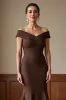 Off The Shoulder Brown Mermaid Mother Of The Bride Dress sold by Zapaka