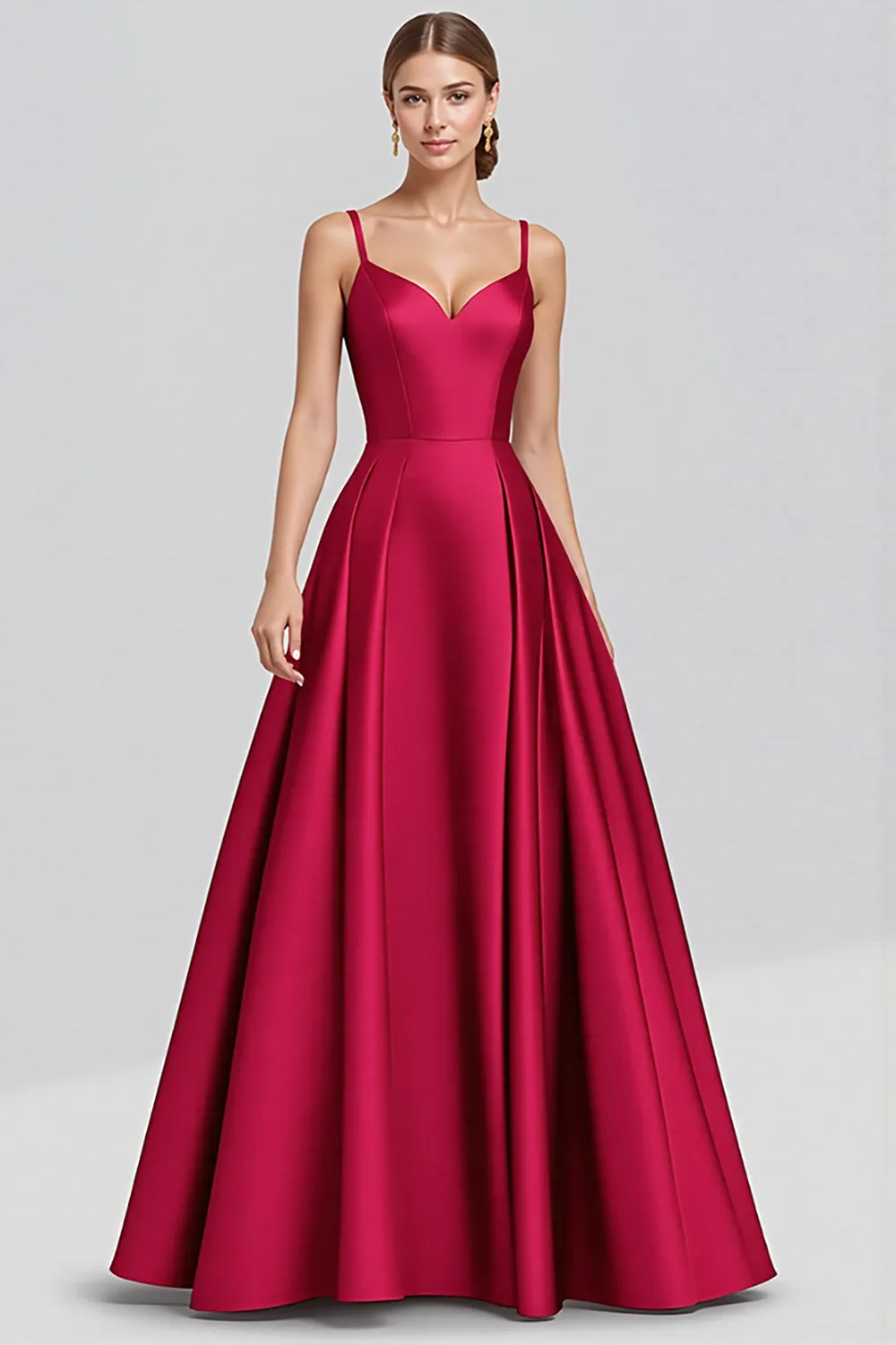 A-Line Spaghetti Straps Ruched Long Black Formal Dress sold by Zapaka product image thumbnail 5