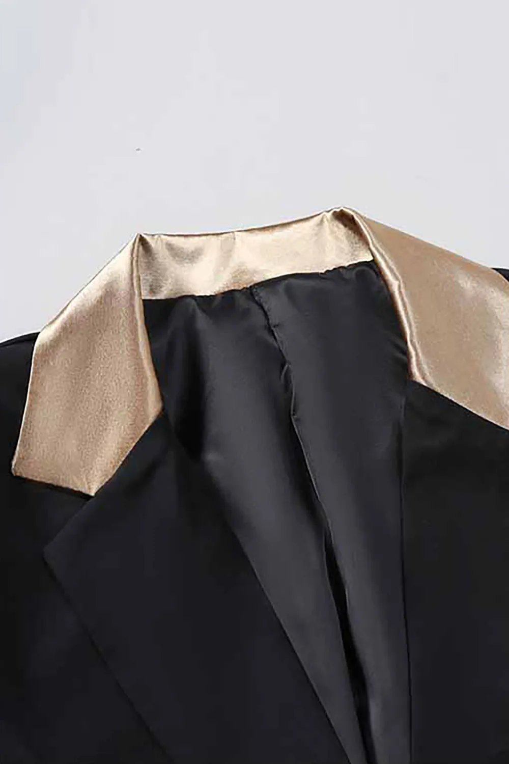 Slim Fit Black One Button Notched Lapel Men's Blazer sold by Zapaka product image thumbnail 3