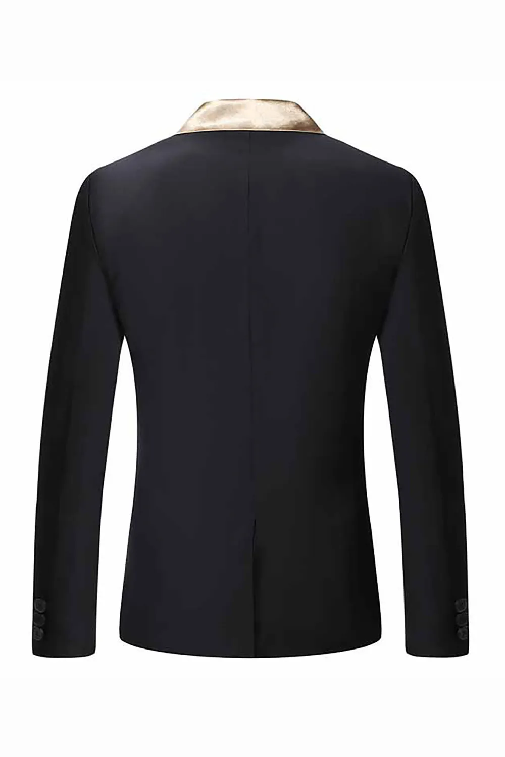 Slim Fit Black One Button Notched Lapel Men's Blazer sold by Zapaka product image thumbnail 2