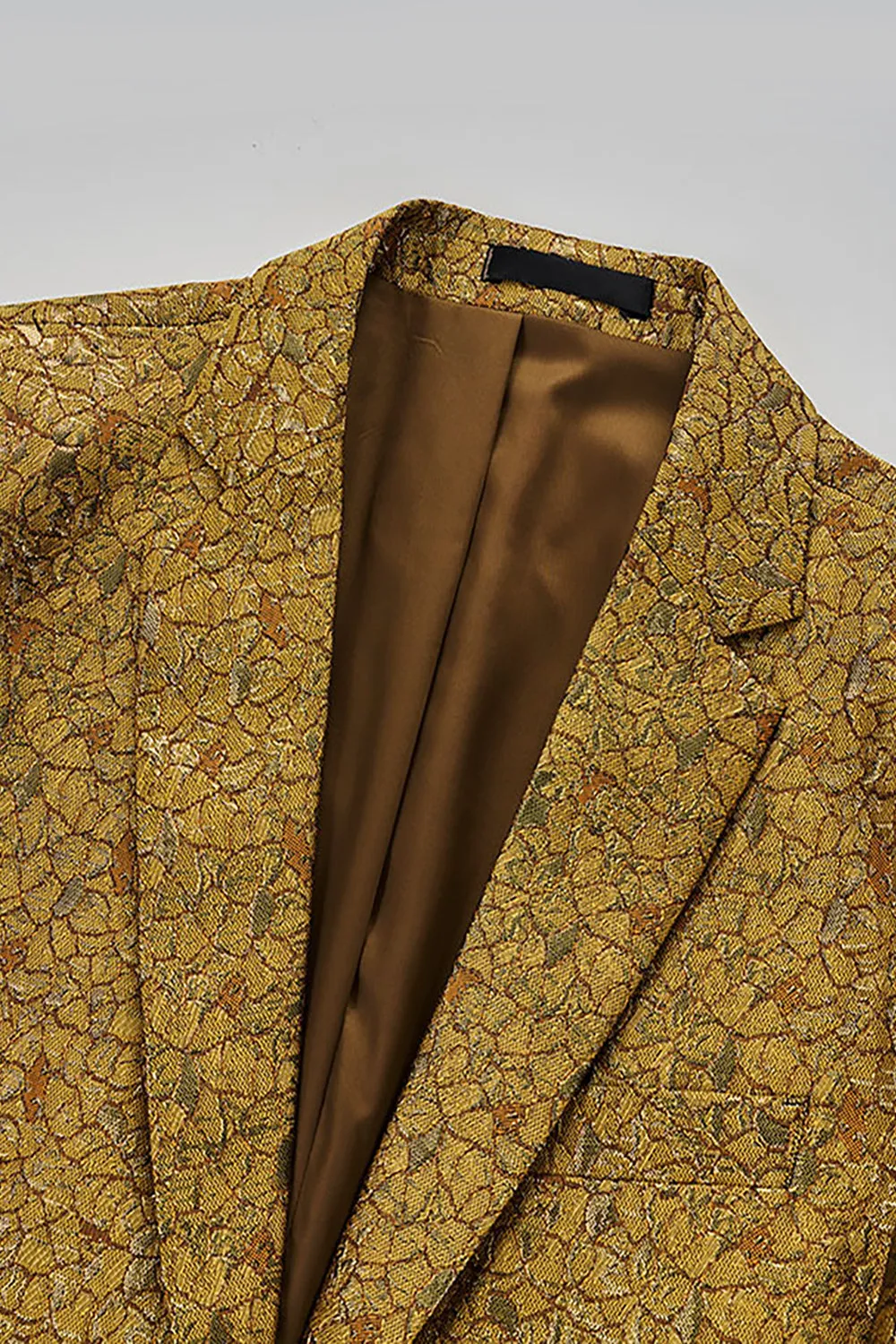 Sparkly Golden Notched Lapel One Button Men's Prom Blazer sold by Zapaka product image thumbnail 3