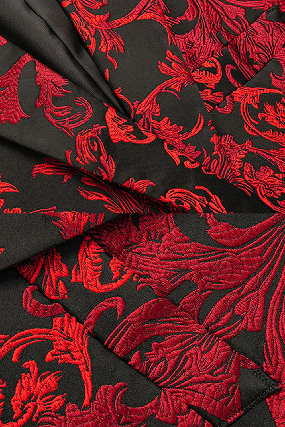 Red Floral Notched Lapel Slim Fit Men's Blazer sold by Zapaka product image thumbnail 4