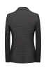 Men's Dark Grey Plaid Notched Lapel Blazer sold by Zapaka