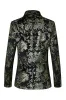 Black Golden Jacquard Shawl Lapel One Button Men's Tuxedo Blazer sold by Zapaka