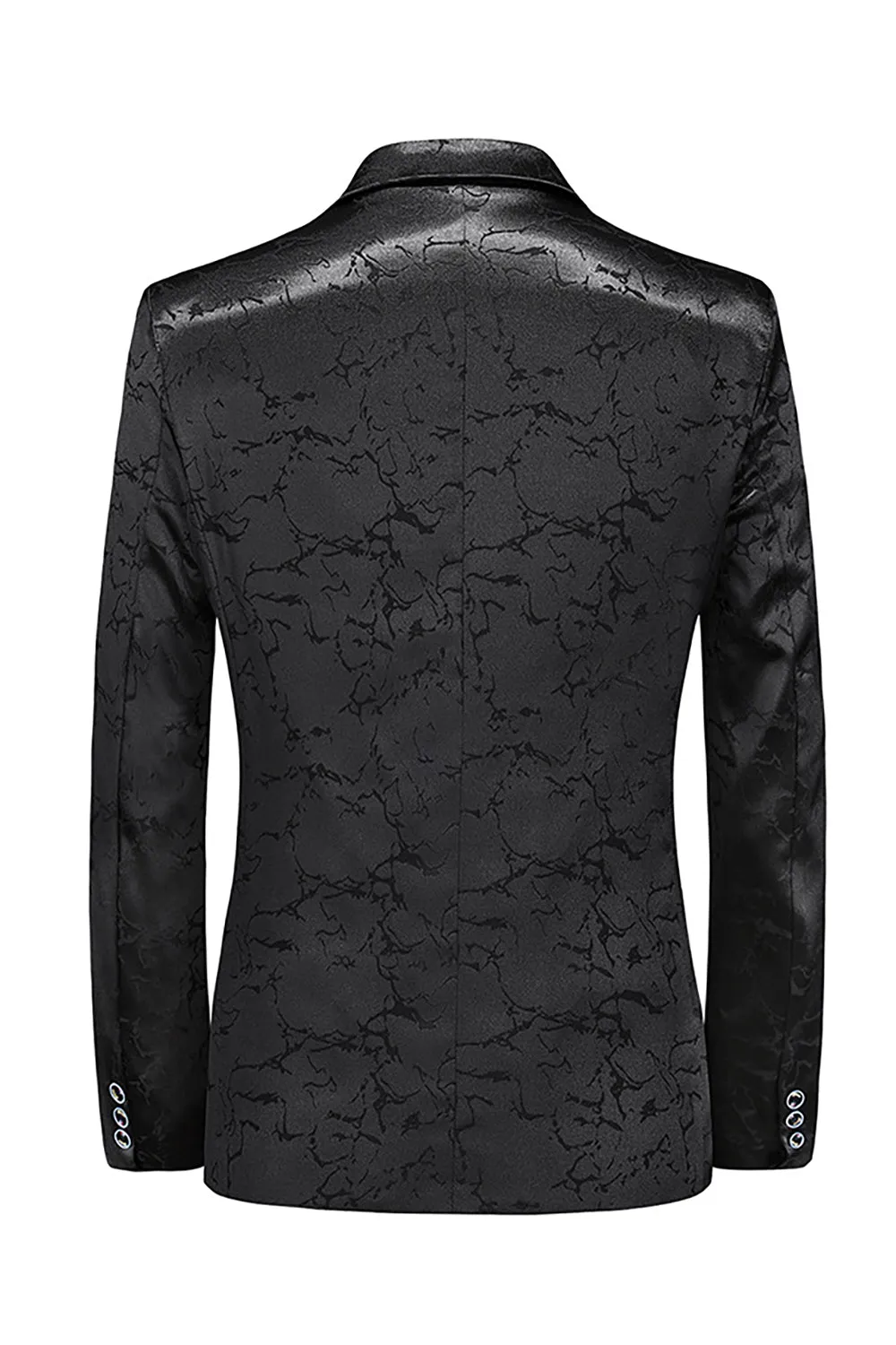 Black Notched Lapel One Button Men's Blazer with Pockets sold by Zapaka product image thumbnail 2