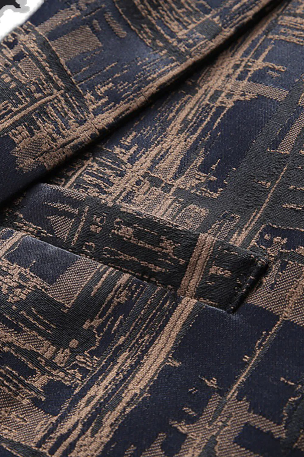 Dark Coffee Slim Fit Notched Lapel Men's Blazer sold by Zapaka product image thumbnail 3