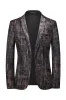 Dark Coffee Slim Fit Notched Lapel Men's Blazer sold by Zapaka
