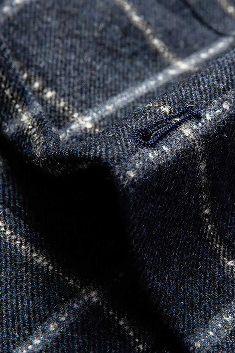 Dark Blue Plaid Notched Lapel Men's Blazer with Pockets sold by Zapaka product image thumbnail 3