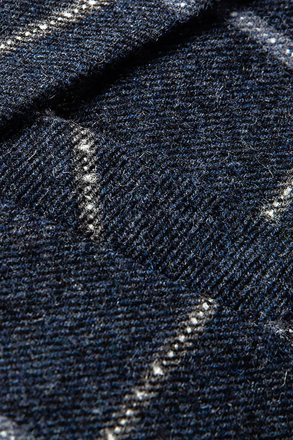 Dark Blue Plaid Notched Lapel Men's Blazer with Pockets sold by Zapaka product image thumbnail 4