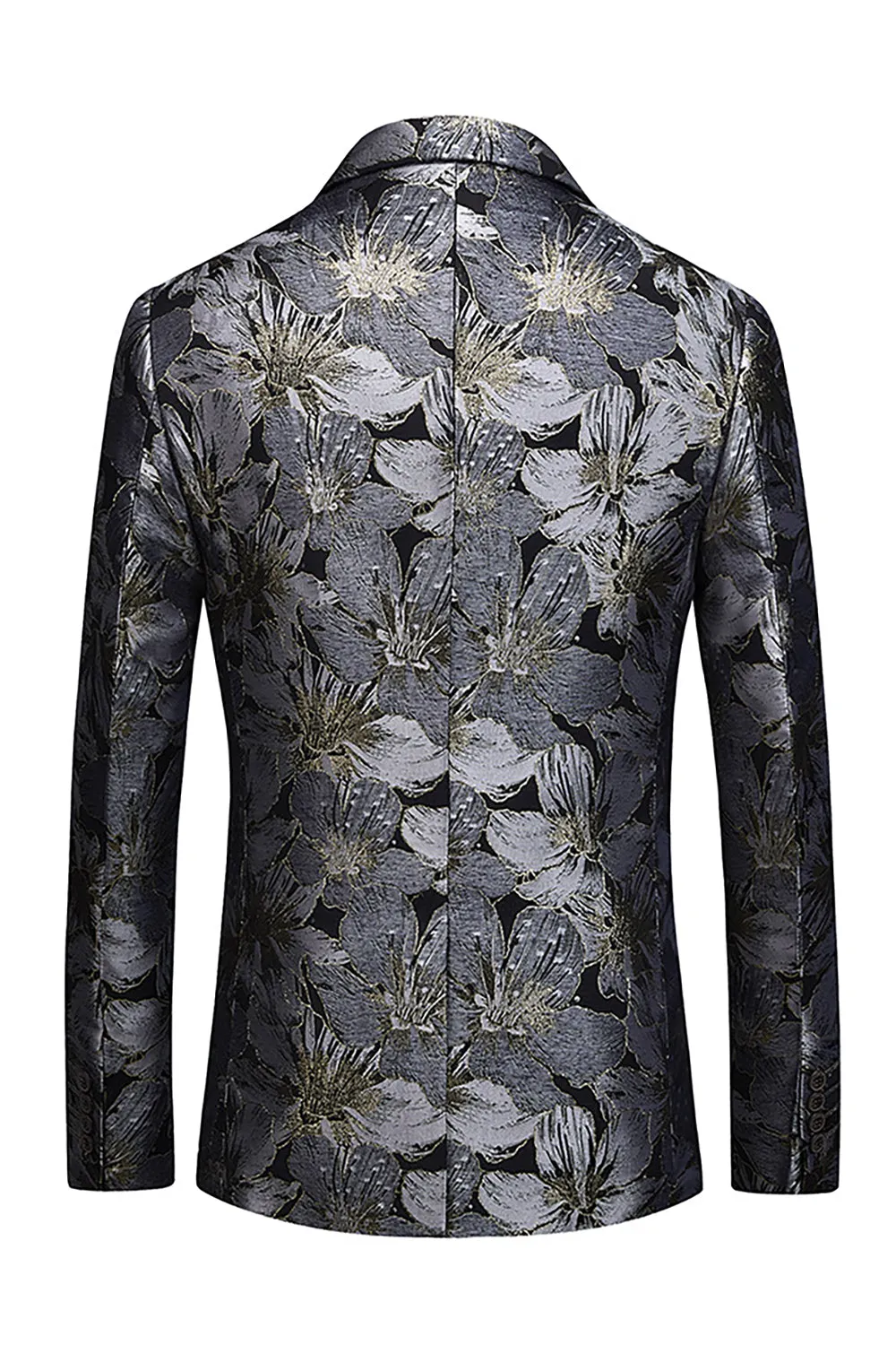 Men's Jacquard Black Notched Lapel One Button Party Blazer sold by Zapaka product image thumbnail 2