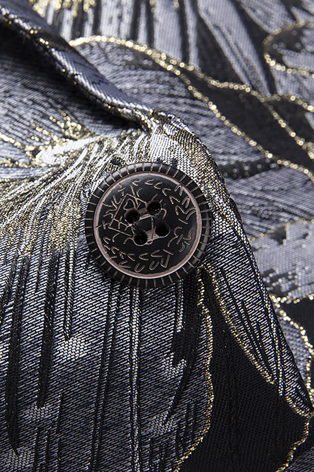 Men's Jacquard Black Notched Lapel One Button Party Blazer sold by Zapaka product image thumbnail 4