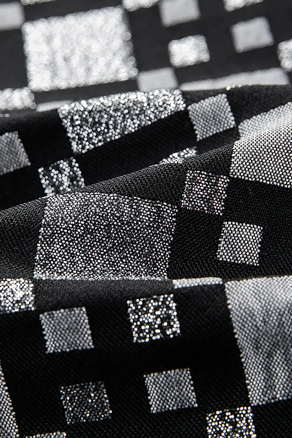 Black Plaid Notched Lapel One Button Men's Blazer sold by Zapaka product image thumbnail 4