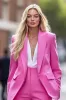 Fuchsia 2 Piece Peak Lapel Work Suits with Pockets sold by Zapaka