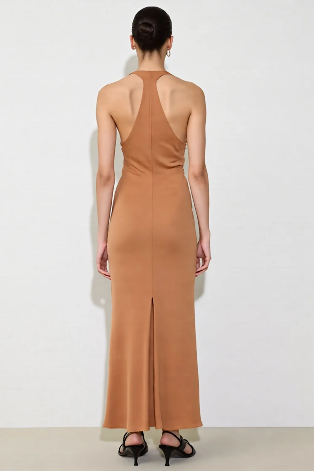 Orange Sheath V Neck Long Wedding Guest Dress sold by Zapaka product image thumbnail 2