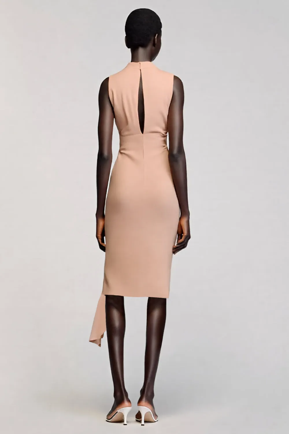 Mermaid Round Neck Asymmetrical Champagne Wedding Guest Dress sold by Zapaka product image thumbnail 2