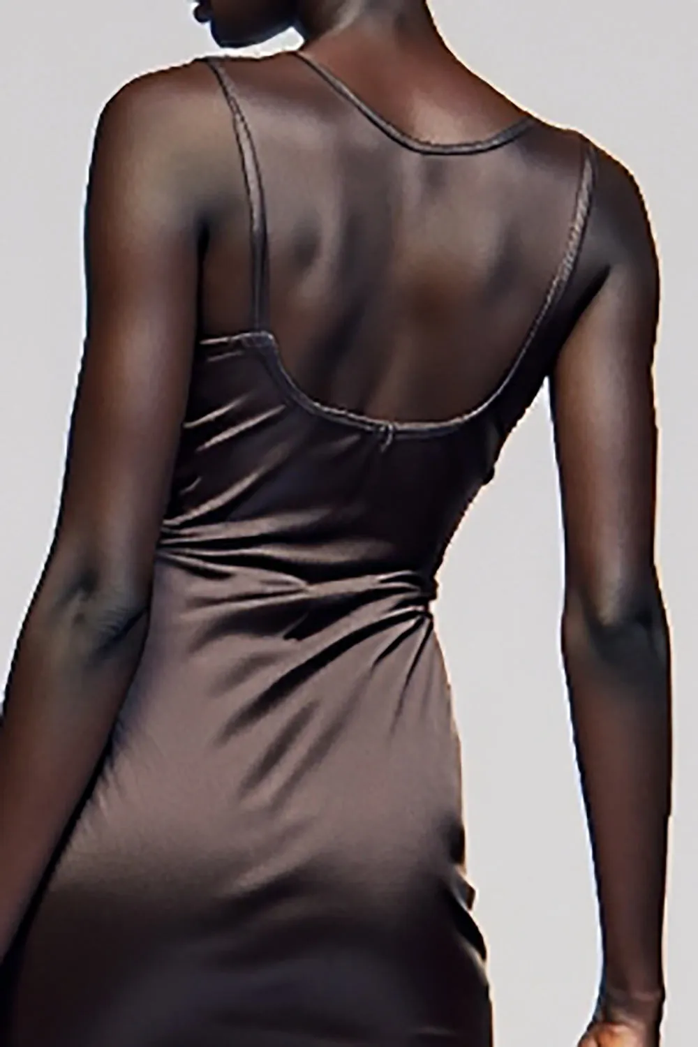 Coffee Sheath Round Neck Mini Wedding Guest Dress sold by Zapaka product image thumbnail 4