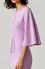 Light Purple Sheath Ruffle Sleeve Wedding Guest Dress With Slit sold by Zapaka