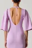 Light Purple Sheath Ruffle Sleeve Wedding Guest Dress With Slit sold by Zapaka