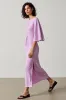 Light Purple Sheath Ruffle Sleeve Wedding Guest Dress With Slit sold by Zapaka