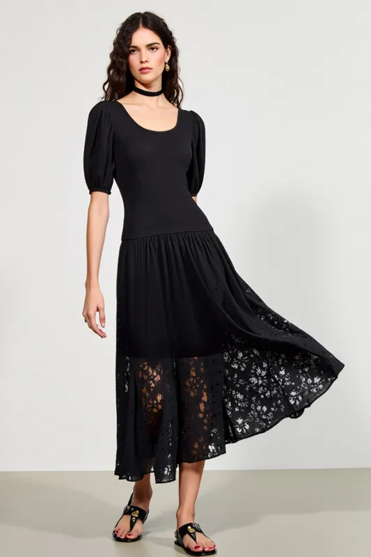 Black A Line Lace Long Wedding Guest Dress sold by Zapaka