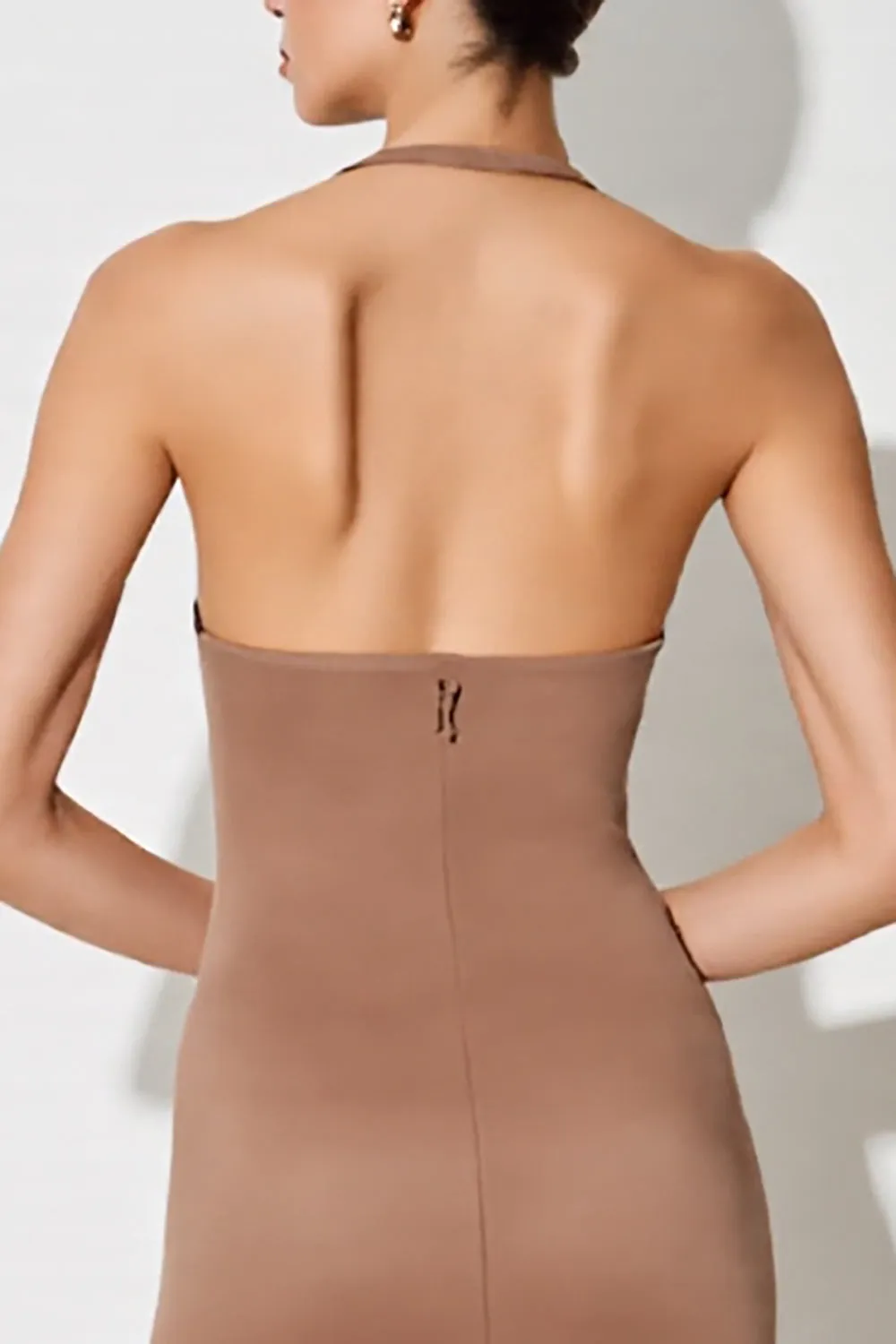 Desert Rose Halter Sheath Long Wedding Guest Dress sold by Zapaka product image thumbnail 4