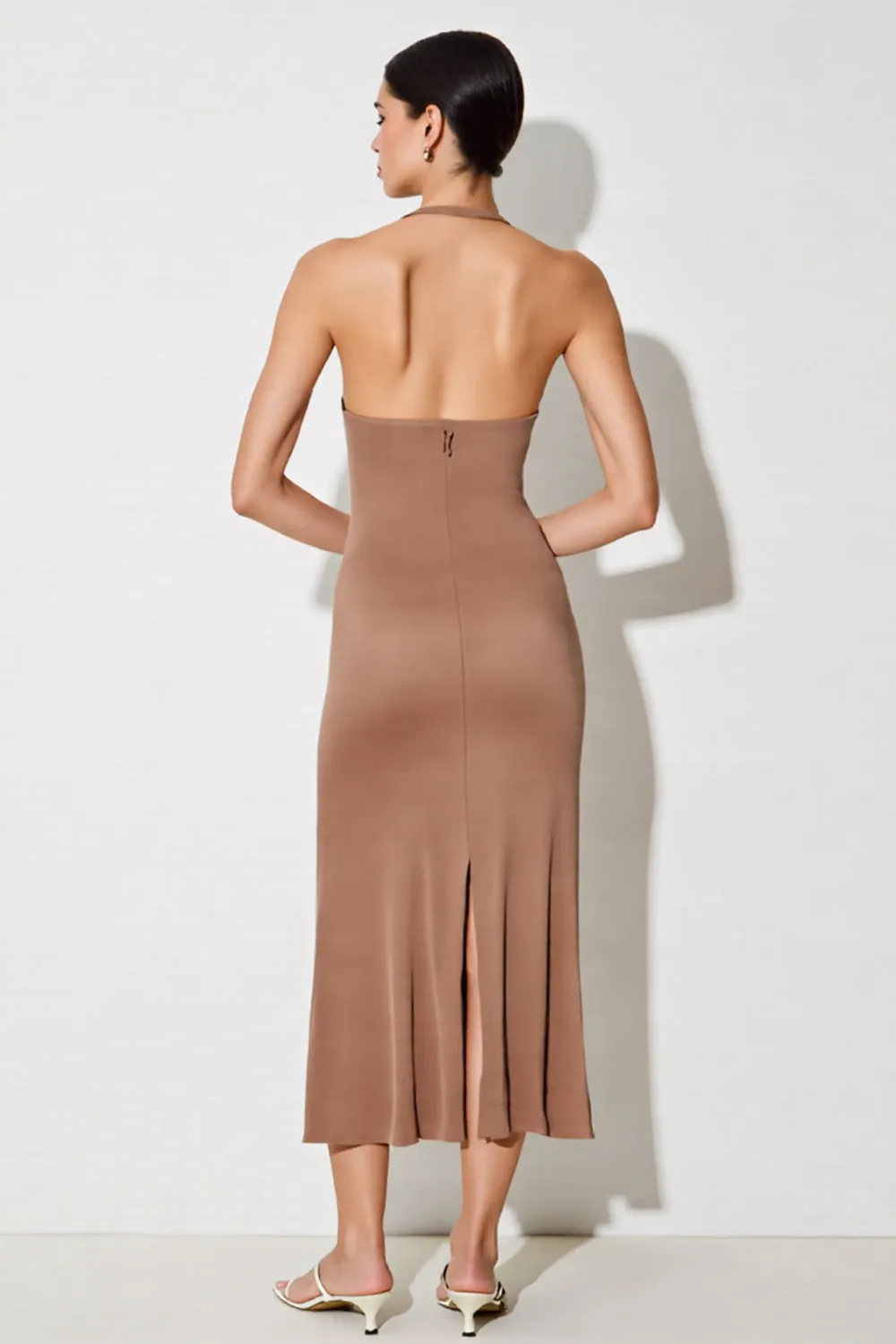 Desert Rose Halter Sheath Long Wedding Guest Dress sold by Zapaka product image thumbnail 2