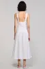 White A Line V Neck Midi Wedding Guest Dress sold by Zapaka
