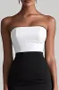 Black and White Satin Bodycon Midi Graduation Dress with Slit sold by Zapaka