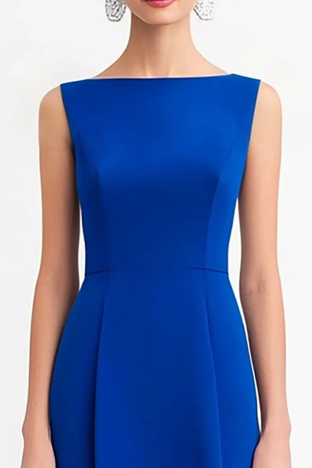 Royal Blue Boat Neck A Line Evening Dress sold by Zapaka product image thumbnail 2