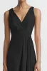 Pink V Neck Sheath Satin Long Evening Dress sold by Zapaka